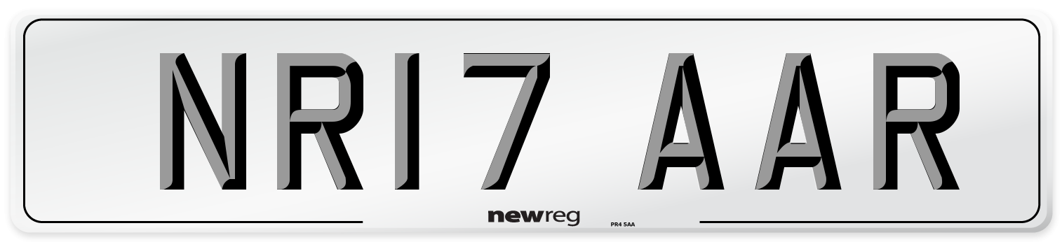 NR17 AAR Number Plate from New Reg